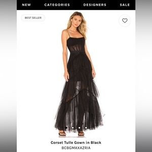 BCBGMAXAZRIA Corset Tulle Gown
